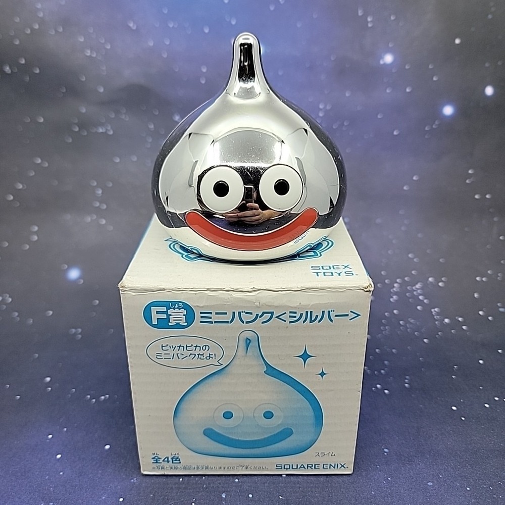 Dragon Quest Metal Slime Piggy Coin Bank 7.5 cm RARE 2010 Square Enix US SELLER